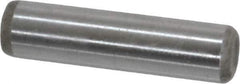 Made in USA - 1/4" Diam x 1" Pin Length Grade 8 Alloy Steel Standard Dowel Pin - Bright Finish, C 47-58 & C 60 (Surface) Hardness, 14,720 Lb (Double Shear), 7,360 Lb (Single Shear) Breaking Strength, 1 Beveled & 1 Rounded End - All Tool & Supply