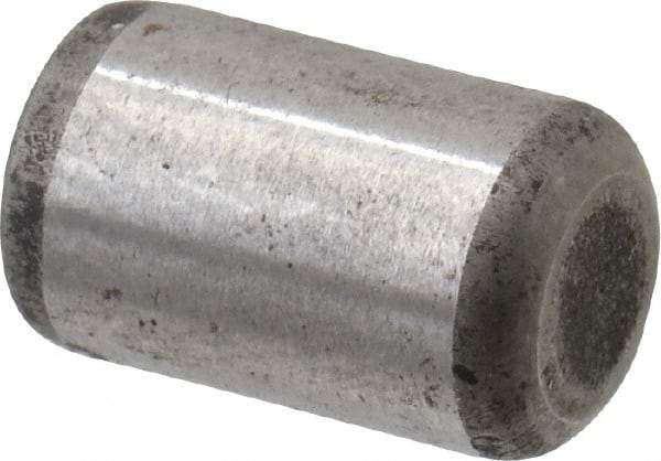 Made in USA - 5/16" Diam x 1/2" Pin Length Grade 8 Alloy Steel Standard Dowel Pin - Bright Finish, C 47-58 & C 60 (Surface) Hardness, 11,500 Lb (Single Shear), 23,000 Lb (Double Shear) Breaking Strength, 1 Beveled & 1 Rounded End - All Tool & Supply