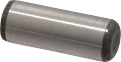 Made in USA - 3/8" Diam x 1" Pin Length Grade 8 Alloy Steel Standard Dowel Pin - Bright Finish, C 47-58 & C 60 (Surface) Hardness, 16,550 Lb (Single Shear), 33,100 Lb (Double Shear) Breaking Strength, 1 Beveled & 1 Rounded End - All Tool & Supply