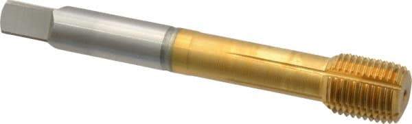 Guhring - 1/2-20 UNF 2BX H8/H9 Thread Limit Modified Bottoming Thread Forming Tap - Cobalt, TiN Finish, 3.381" OAL, 0.512" Thread Length, Right Hand Thread, Series 3941 - All Tool & Supply