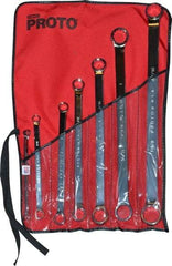 Proto - 7 Piece, 5/16" x 3/8" to 1-1/16" x 1-1/8", 12 Point Box End Wrench Set - Inch Measurement Standard, Full Polish Finish, Comes in Nylon Roll - All Tool & Supply