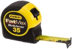 Stanley - 35' x 1-1/4" Yellow Blade Tape Measure - 1/16" Graduation, Inch Graduation Style, Yellow/Black Case - All Tool & Supply