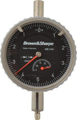 TESA Brown & Sharpe - 0.2" Range, 0-5-0 Dial Reading, 0.0001" Graduation Dial Drop Indicator - 2-1/4" Dial, 0.01" Range per Revolution, Revolution Counter - All Tool & Supply