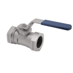 NIBCO - 3/8" Pipe, Reduced Port, Carbon Steel Standard Ball Valve - 1 Piece, Inline - One Way Flow, FNPT x FNPT Ends, Locking Lever Handle, 2,000 WOG - All Tool & Supply