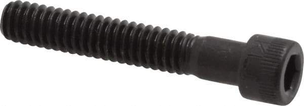 Made in USA - 1/4-20 UNC Hex Socket Drive, Socket Cap Screw - Alloy Steel, Black Oxide Finish, Partially Threaded, 1-1/2" Length Under Head - All Tool & Supply