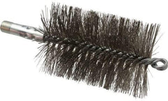 Schaefer Brush - 4-1/2" Brush Length, 3" Diam, Double Stem, Double Spiral Tube Brush - 7-1/4" Long, Stainless Steel, 1/4" NPSM Male Connection - All Tool & Supply