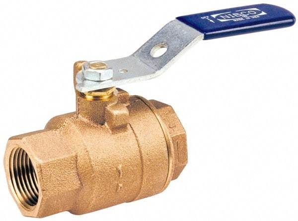 NIBCO - 2-1/2" Pipe, Standard Port, Bronze Standard Ball Valve - 2 Piece, Inline - One Way Flow, FNPT x FNPT Ends, 600 WOG, 150 WSP - All Tool & Supply