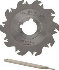 Iscar - Arbor Hole Connection, 0.049" Cutting Width, 1.18" Depth of Cut, 3.94" Cutter Diam, 1" Hole Diam, 10 Tooth Indexable Slotting Cutter - SGSF Toolholder, GSFN, GSFU Insert - All Tool & Supply