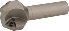 Iscar - 60° Lead Angle, 1.56" Max Cut Diam, 1" Min Cut Diam, 0.48" Max Depth of Cut, Indexable Chamfer and Angle End Mill - 3.54" Overall Length, Straight Shank - All Tool & Supply