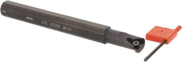 Iscar - Internal Thread, Left Hand Cut, 5/8" Shank Width x 5/8" Shank Height Indexable Threading Toolholder - 6" OAL, M 16 Insert Compatibility, SI Toolholder, Series SIL - All Tool & Supply