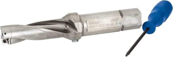 Iscar - 2.63" Max Drill Depth, 3xD, 7/8" Diam, Indexable Insert Drill - 2 Inserts, 1" Shank Diam, Straight Shank - All Tool & Supply