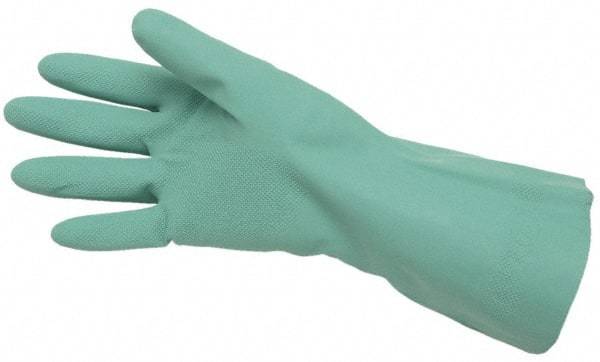 MCR Safety - Size XL (10), 13" Long, 15 mil Thick, Nitrile Chemical Resistant Gloves - Textured Finish, Straight Cuff, Green, FDA Approved - All Tool & Supply