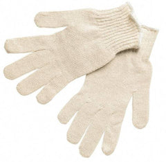 MCR Safety - Size S (7) Cotton General Protection Work Gloves - For General Purpose, Uncoated, Knit Wrist Cuff, Full Fingered, Natural White, Paired - All Tool & Supply