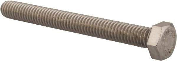 Value Collection - 5/16-18 UNC, 3" Length Under Head Hex Head Cap Screw - Fully Threaded, Grade 316 Stainless Steel, Uncoated, 1/2" Hex - All Tool & Supply