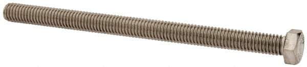 Value Collection - 3/8-16 UNC, 5-1/2" Length Under Head Hex Head Cap Screw - Fully Threaded, Grade 316 Stainless Steel, Uncoated, 9/16" Hex - All Tool & Supply