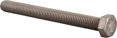 Value Collection - 1/2-13 UNC, 5" Length Under Head Hex Head Cap Screw - Fully Threaded, Grade 316 Stainless Steel, Uncoated, 3/4" Hex - All Tool & Supply