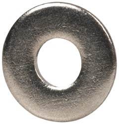 Value Collection - #4 Screw, Grade 316 Stainless Steel Standard Flat Washer - 1/8" ID x 5/16" OD, 0.031" Thick, Plain Finish - All Tool & Supply