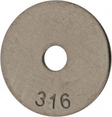 Value Collection - #10 Screw, Grade 316 Stainless Steel Fender Flat Washer - 13/64" ID x 1" OD, 0.04" Thick, Plain Finish - All Tool & Supply