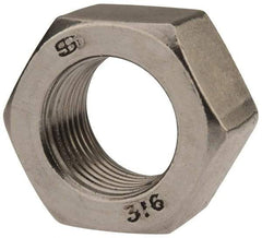 Value Collection - 5/8-18 UNF Stainless Steel Right Hand Hex Nut - 15/16" Across Flats, 35/64" High, Uncoated - All Tool & Supply