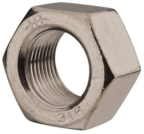 Value Collection - 3/4-16 UNF Stainless Steel Right Hand Hex Nut - 1-1/8" Across Flats, 41/64" High, Uncoated - All Tool & Supply