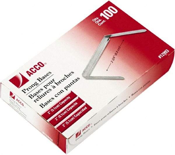 ACCO - 100 Piece Paper File Fasteners - 2" Long - All Tool & Supply