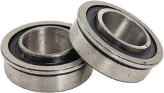 Marathon Industries - 3/4" Bore Diam, 1-3/8" OD, Precision Ground Radial Ball Bearing - With Flange, Round Bore - All Tool & Supply