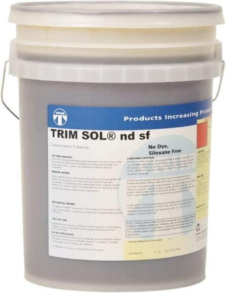 Master Fluid Solutions - Trim SOL ndsf, 5 Gal Pail Cutting & Grinding Fluid - Water Soluble, For Cutting, Grinding - All Tool & Supply