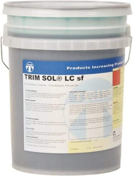 Master Fluid Solutions - Trim SOL LC sf, 5 Gal Pail Cutting & Grinding Fluid - Water Soluble, For Cutting, Grinding - All Tool & Supply