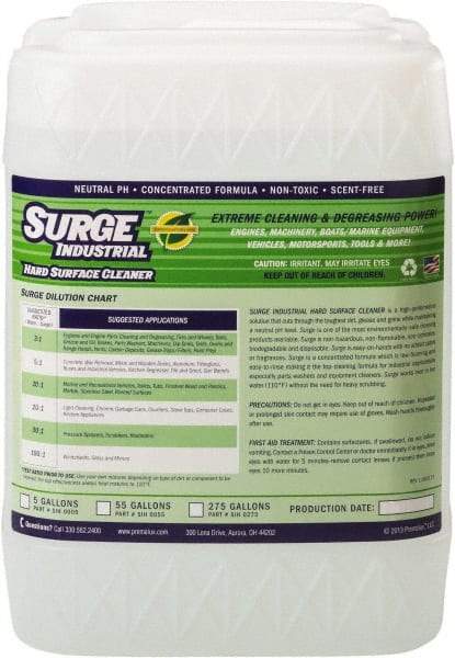 Surge Industrial - 5 Gal Bucket Cleaner/Degreaser - Liquid, Neutral pH, Unscented - All Tool & Supply