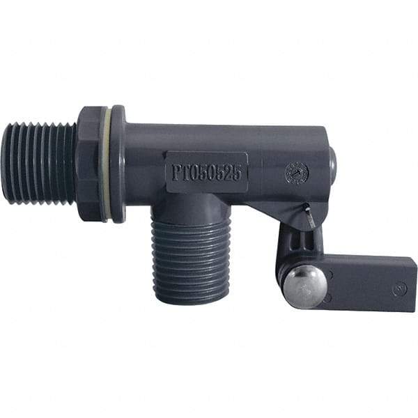 Control Devices - 1/2" Pipe, PVC, Angle Pattern-Single Seat, Mechanical Float Valve - 100 psi, MNPT End Connections - All Tool & Supply