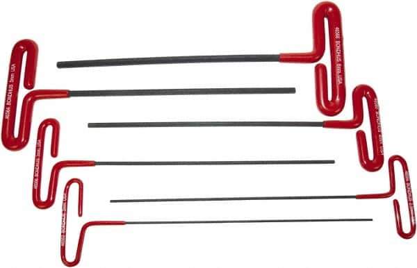 Bondhus - 6 Piece T-Handle Cushion Grip Hex Key Set - Hex Range 2 to 6mm, Protanium High Torque Steel - All Tool & Supply