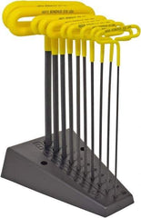 Bondhus - 10 Piece T-Handle Cushion Grip Hex Key Set - Hex Range 3/32 to 3/8", Protanium High Torque Steel - All Tool & Supply