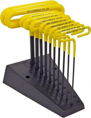 Bondhus - 10 Piece T-Handle Cushion Grip Hex Key Set - Hex Range 3/32 to 3/8", Protanium High Torque Steel - All Tool & Supply