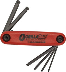 Bondhus - 6 Piece Fold-Up Hex Key Set - Hex Range 2 to 6mm, Protanium High Torque Steel - All Tool & Supply