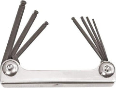 Bondhus - 7 Piece Fold-Up Ball End Hex Key Set - Hex Range 1/16 to 5/32", Protanium High Torque Steel - All Tool & Supply