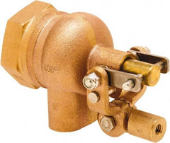 Control Devices - 1" Pipe, Brass, Angle Pattern-Single Seat, Mechanical Float Valve - 115 psi, FIP End Connections - All Tool & Supply