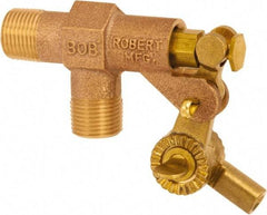 Control Devices - 3/8" Pipe, Brass, Angle Pattern-Single Seat, Mechanical Float Valve - 125 psi, MIP End Connections - All Tool & Supply