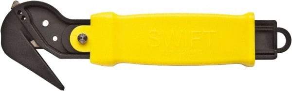 Swift Safety Cutter - Springback Safety Utility Knife - 2" Steel Blade, Yellow Nylon-6 Polyamide Handle, 1 Blade Included - All Tool & Supply