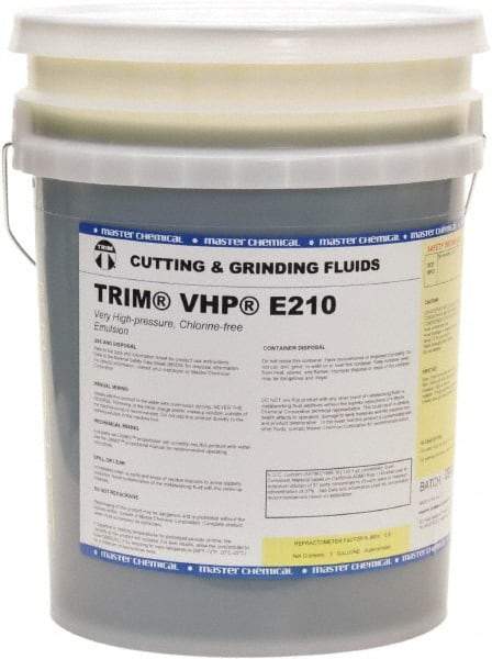 Master Fluid Solutions - Trim VHP E210, 5 Gal Pail Cutting & Grinding Fluid - Water Soluble, For Grinding, Drilling, Gundrilling, Gunreaming - All Tool & Supply