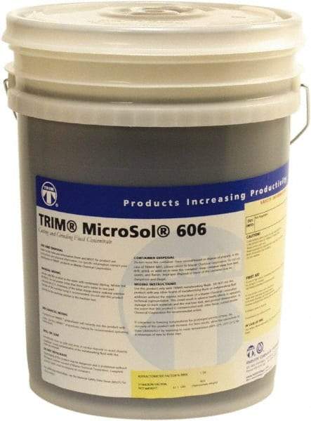 Master Fluid Solutions - Trim MicroSol 606, 5 Gal Pail Cutting & Grinding Fluid - Semisynthetic - All Tool & Supply