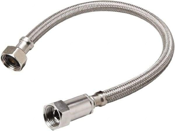 B&K Mueller - 1/2" Compression Inlet, 1/2" FIP Outlet, Stainless Steel Faucet Connector - Use with Faucets - All Tool & Supply