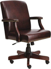 ALERA - 36-5/8 to 42-7/8" High Mid Back Chair - 26" Wide x 28" Deep, Vinyl Seat, Mahogany - All Tool & Supply