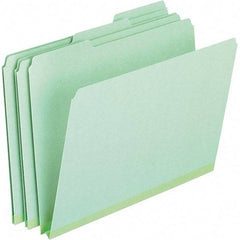 Pendaflex - 9-1/2 x 11-5/8", Letter Size, Green, File Folders with Top Tab - 25 Point Stock, Assorted Tab Cut Location - All Tool & Supply