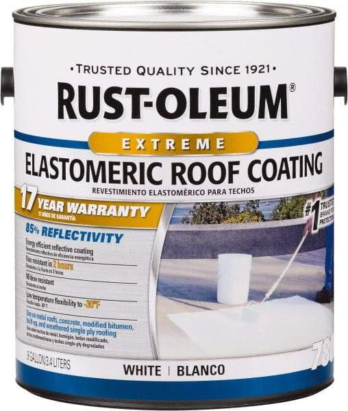 Rust-Oleum - 1 Gal Can White Elastomeric Roof Coating - 65 Sq Ft/Gal Coverage, Mildew Resistant, Long Term Durability & Weather Resistance - All Tool & Supply