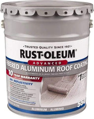 Rust-Oleum - 5 Gal Pail Aluminum Fibered Aluminum Roof Coating - 50 Sq Ft/Gal Coverage, 467 g/L VOC Content, Mildew Resistant, Long Term Durability & Weather Resistance - All Tool & Supply