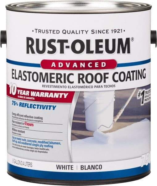 Rust-Oleum - 1 Gal Can White Elastomeric Roof Coating - 65 Sq Ft/Gal Coverage, Mildew Resistant, Long Term Durability & Weather Resistance - All Tool & Supply