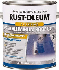 Rust-Oleum - 1 Gal Can Aluminum Fibered Aluminum Roof Coating - 50 Sq Ft/Gal Coverage, 397 g/L VOC Content, Mildew Resistant, Long Term Durability & Weather Resistance - All Tool & Supply