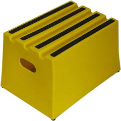 Diversified Plastics - 11-3/4" High x 13-5/8" Wide x 19-1/4" Deep, Yellow Step Stool - 500 Lb Capacity - All Tool & Supply