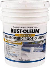 Rust-Oleum - 5 Gal Pail White Elastomeric Roof Coating - 65 Sq Ft/Gal Coverage, Mildew Resistant, Long Term Durability & Weather Resistance - All Tool & Supply