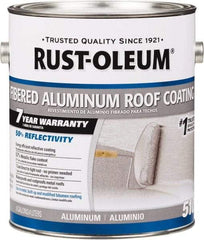 Rust-Oleum - 1 Gal Can Aluminum Fibered Aluminum Roof Coating - 50 Sq Ft/Gal Coverage, 459 g/L VOC Content, Mildew Resistant, Long Term Durability & Weather Resistance - All Tool & Supply